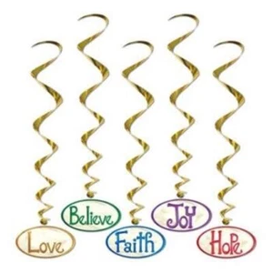 Christmas Word Hanging Whirls (5 Pack) - Picture 1 of 1