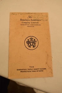 Antique The Himalaya Assurance Company Limited Scheme Prospectus Booklet Genuine - Picture 1 of 10