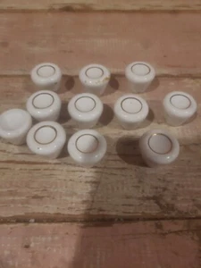 Lot Of 11 Vintage White Round Porcelain Ceramic Drawer Cabinet Pulls Knobs - Picture 1 of 14