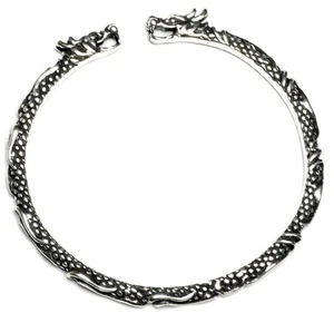 925 Silber  Drachen Armreif Gr.M Armspange Kelten Wikinger Drachenarmreif Damen - Bild 1 von 5