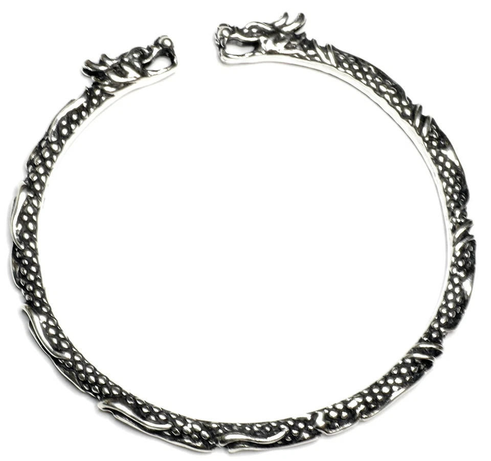 925 Silber  Drachen Armreif Gr.M Armspange Kelten Wikinger Drachenarmreif Damen - Bild 1 von 4