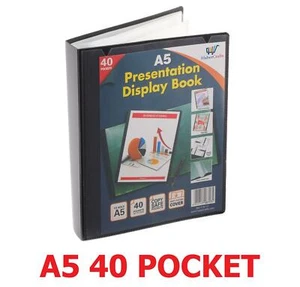 A5 Display Book 40 Pocket Portfolio Presentation Folder Flexi Cover Project Book - Picture 1 of 11