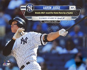 Aaron Judge Yankees Most Home Runs By a Rookie Overlay Unsigned 8x10 Photo - Picture 1 of 1