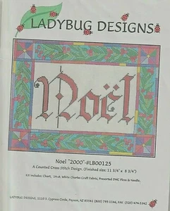 "NOEL"- CHRISTMAS Counted Cross-Stitch Kit by Ladybug Designs - Picture 1 of 2