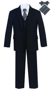 Boy Slim Fit Suits 7 Pcs Set Formal Wedding Graduation Size 12 Months 18 Years - Picture 1 of 18
