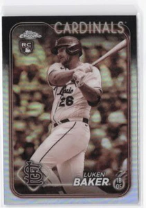 2024 Topps Chrome Luken Baker RC #132 Sepia Refractor - Picture 1 of 2