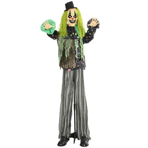 6.1' Life Size Outdoor Halloween Decoration, Animatronic Circus Clown - Picture 1 of 10