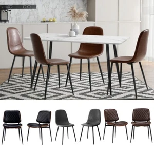 Oikiture 2x Dining Chairs Kitchen Accent Chair Lounge Room PU Leather - Picture 1 of 80
