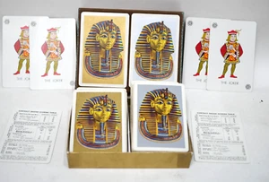 Vintage 2 Deck Boxed Set of Egyptian King Tut Tutankhamun Playing Cards Fournier - Picture 1 of 8