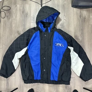 Vintage Orlando Magic Starter Jacket Mens XL Black Blue Button Front Hooded - Picture 1 of 13