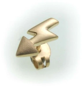 Herren Ohrringe Stecker echt Gold 333 Pfeil Blitz 8 karat teilmatt Qualität Neu  - Picture 1 of 2