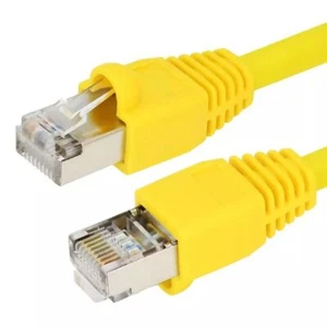 100pack 5FT Cat5E RJ45 Ethernet LAN Network Shielded Patch Cable Copper Yellow - Picture 1 of 5