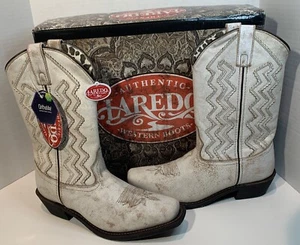 Stivali western Laredo donna taglia 11 rustici sovrapposti in osso - punta quadrata - 51169 - Foto 1 di 22