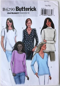 Butterick 4290 Fast & Easy Misses / Miss Peitte Tops Sewing Pattern Sz 16-22 - Picture 1 of 1