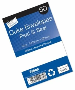 50 x Duke White Envelopes Self Peal & Seal Quality 80gsm Plain Office Business - Picture 1 of 1