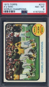 1973 Topps #210 A's Win! World Champions PSA 8 - Picture 1 of 2