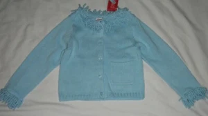Gymboree My Best Friend azul aguamarina flecos cárdigan suéter nuevo con etiquetas niñas 3 3T tan lindo - Imagen 1 de 2