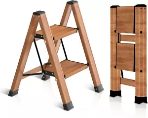 2 Step Ladder, Folding Step Stool with Wide Anti-Slip Pedal, Aluminum Lightweigh - Picture 1 of 6