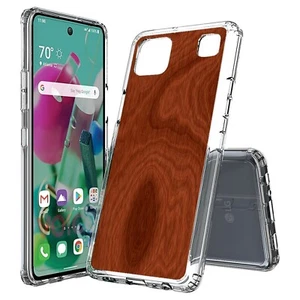 Wood Pattern Slim Hybrid Back Cover Lightweight Hard Case for LG K Series - Picture 1 of 5