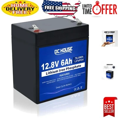 Compact 12V LiFePO4 Lithium Rechargeable Battery - Superior Safety & Performance - Image 1 of 4