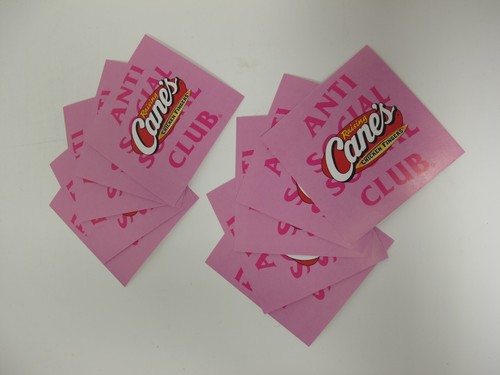 Decalcomania Adesivo Slaps Raising Cane’s x Anti Social Social Club **Set di 10**