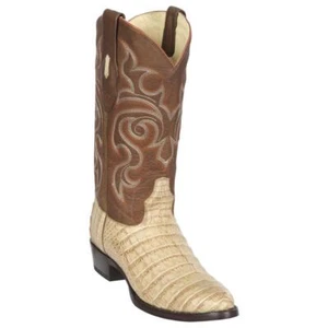 LOS ALTOS HONEY CAIMAN CROCODILE BELLY ROUND TOE COWBOY BOOT D WIDTH 65G8251 - Picture 1 of 2