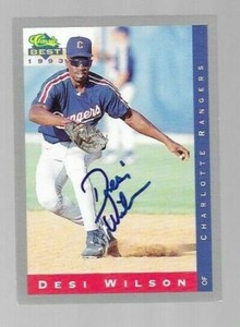 1993 Charlotte Rangers DESI WILSON Signed Card autograph RC GIANTS