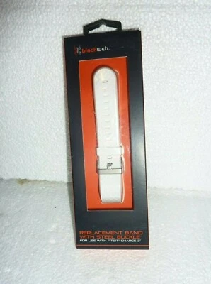 NOS Blackweb Fitbit Charge 2 pulseira de substituição branca com fivela de aço S-17 - Imagem 1 de 2