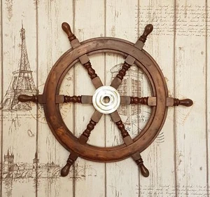  Ship Wheel Wall Decorative Item 18" Nautical Design Ship Wheel Pirate Captains  - Bild 1 von 6
