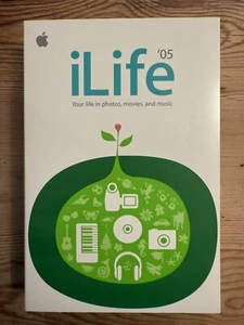 Apple iLife '05 z oryginalnym pudełkiem, instalacja płyty CD, DVD, instrukcji i wersji próbnej iWork - Zdjęcie 1 z 6