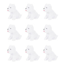  10 Pcs Weiß Plastik Mini-Haustier Welpenspielzeug Für Kinder Tischzubehör