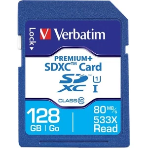 Verbatim - 98729 - Verbatim 128GB PremiumPlus 533X SDXC Memory Card, UHS-I - Picture 1 of 1