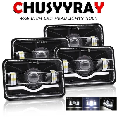 Fit 1982 - 1987 Chevrolet El Camino 4pcs 4X6 inch LED Headlights Hi/Lo Beam - Изображение 1 из 4