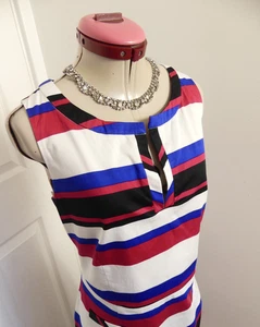 TARGET White Blue Stripe DRESS Size Aus 18 Plus Red Coastal Grandmother Nautical - Bild 1 von 7