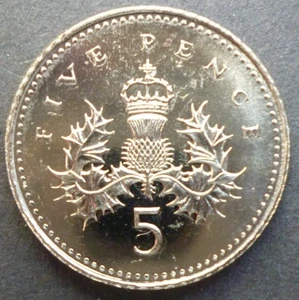 1994 brilliant uncirculated five pence coin, 1994 uncirculated 5p coin. - Picture 1 of 2