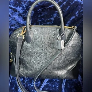 Etro elegante Umhängetasche schwarz geprägt - Bild 1 von 11
