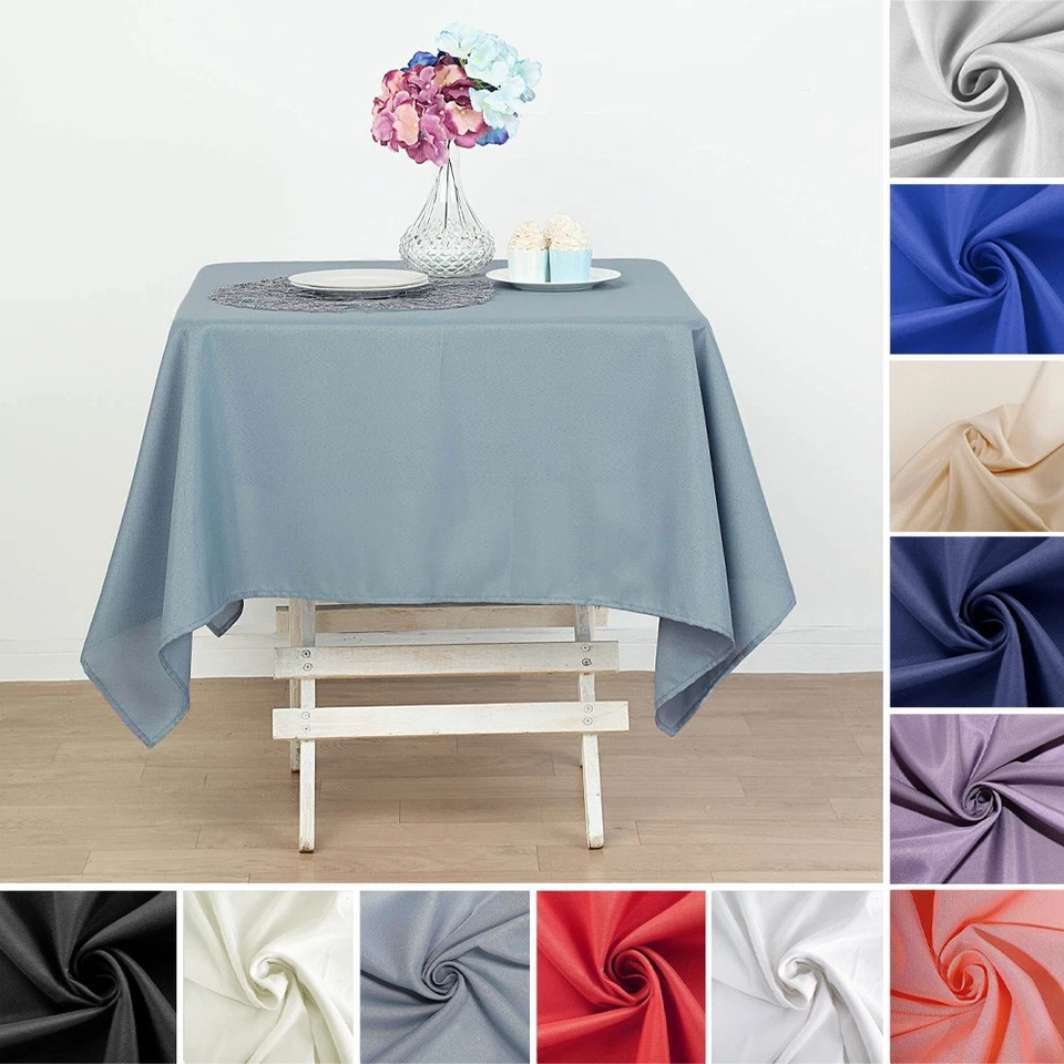 12 pcs 70" SQUARE POLYESTER TABLECLOTH Wedding Cocktail Party Catering Linens - Image 1 of 1