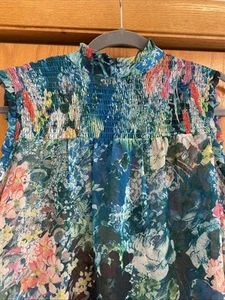 Suzanne Betro Floral Hi Low Bluse In Dark Teal Floral Medium - Bild 1 von 6