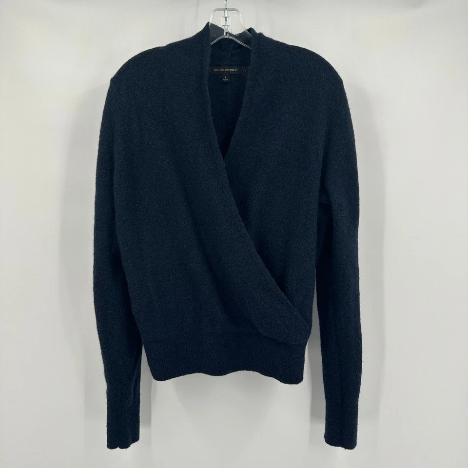 Suéter de lana Banana Republic para mujer talla L azul marino minimalista clásico herencia Foto 1 de 4