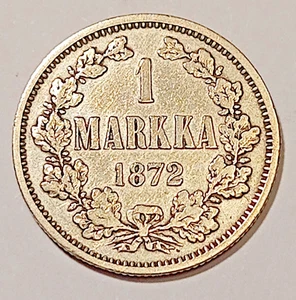 Finnland * 1 Markkaa * 1872 * Silber * Alexander II * 1+ *SELTEN* - Bild 1 von 2