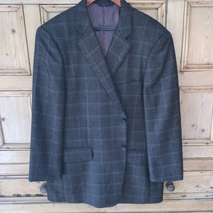 John W Nordstrom 100% Loro Piana Kaschmir braun kariert Sport Mantel 46 Regular - Bild 1 von 11