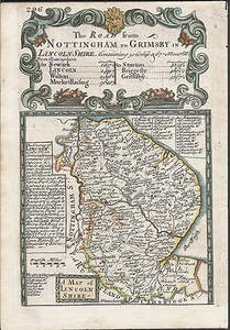 Antique map: Ogilby / Bowen, Lincolnshire / Road from Monmouth to Lanbeder (2) - Picture 1 of 2