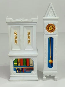 Vtg Barbie Doll Size Furniture Book Shelf & Grandfather Clock Blue-Box Toy 1995 - Picture 1 of 19