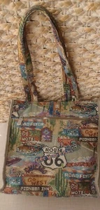 Route 66 Cary-on Tapestry Travel Tote Bag Women’s Canvas By Jade - Picture 1 of 8