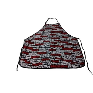 ☆ BARCELONA BLACK WHITE RED FULL APRON - Picture 1 of 4
