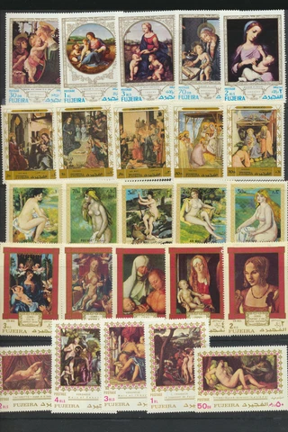 Famous Art Mint NH Paintings Sets FUJEIRA 5 Different $30.00 Retail Value Cover