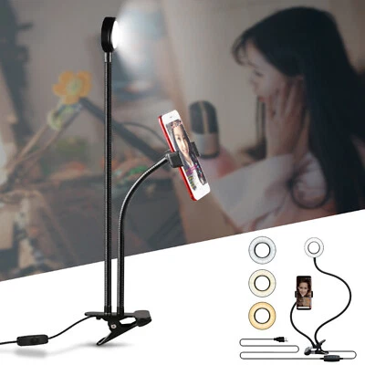LED Selfie Ring Light with Cell Phone Holder Stand for Live Stream and Makeup - Image 1 of 4