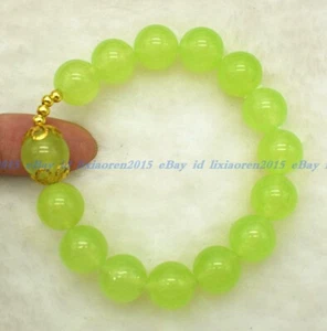 Natural Peridot Stone Bracelet Green Crystal Beads Stretch Bracelet Handmade - Picture 1 of 12