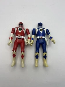 1993 Pair Of Auto Morphin Power Rangers Blue And Red Rangers Billy & Jason 5.5” - Picture 1 of 14