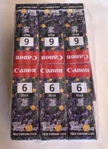 Set of 6 CANON BCI-6 BLACK INK Cartridges Tanks GENUINE OEM “NEW & SEALED” - Picture 1 of 3
